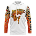 BlueJose Brown Trout Fishing Shirts White Trout Scales Fishing Jerseys