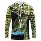 BlueJose Crappie Fishing Green Custom Name Long Sleeve, Long Sleeve Hooded