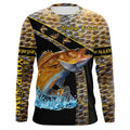 BlueJose Walleye Fishing Yellow Walleye Scales Custom Name Walleye Fishing Long Sleeve, Long Sleeve Hooded