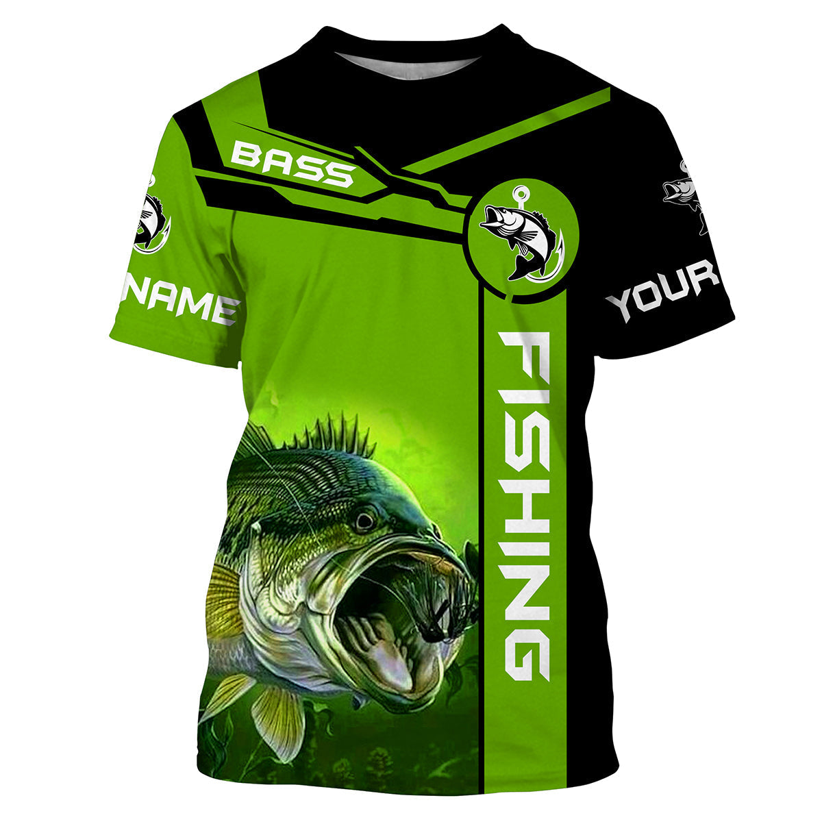 BlueJose Largemouth Bass Fishing Custom Name Fishing Shirt