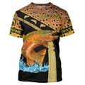 BlueJose Personalized Brown Trout Fishing Scales Shirt