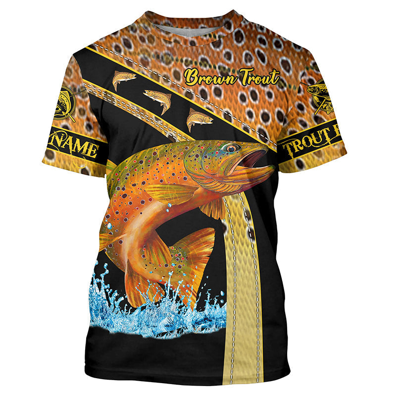 BlueJose Personalized Brown Trout Fishing Scales Shirt
