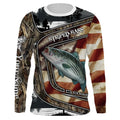BlueJose American Flag Patriotic Striped Bass Fishing 3D Shirts