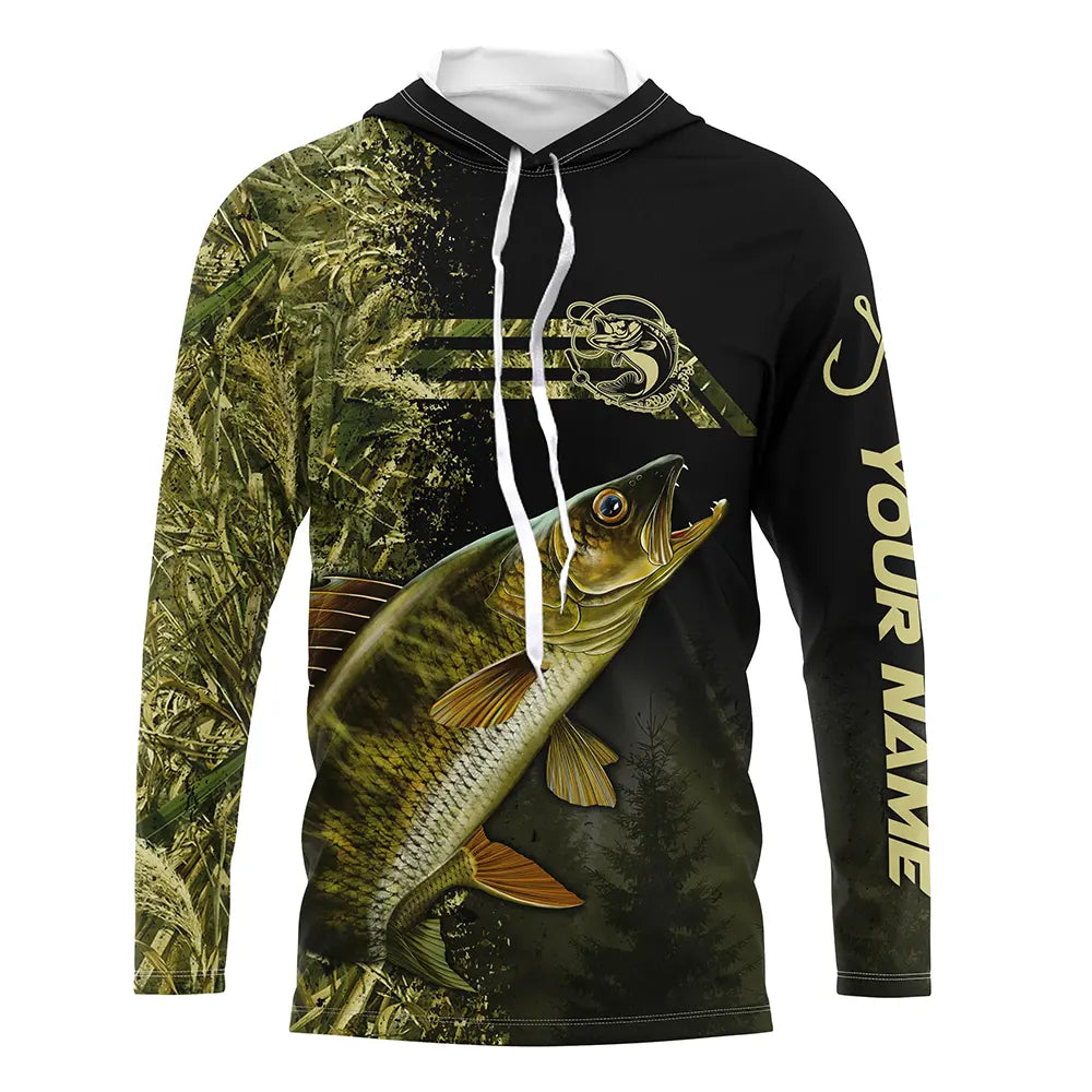 BlueJose Custom Walleye Fishing Camouflage Personalized Walleye 3D Shirts