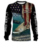 BlueJose Sturgeon Fishing 3D American Flag Patriotic Customize Name All Over Print Shirts