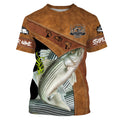 BlueJose Striped Bass Fishing Customize Name Fishing Shirt