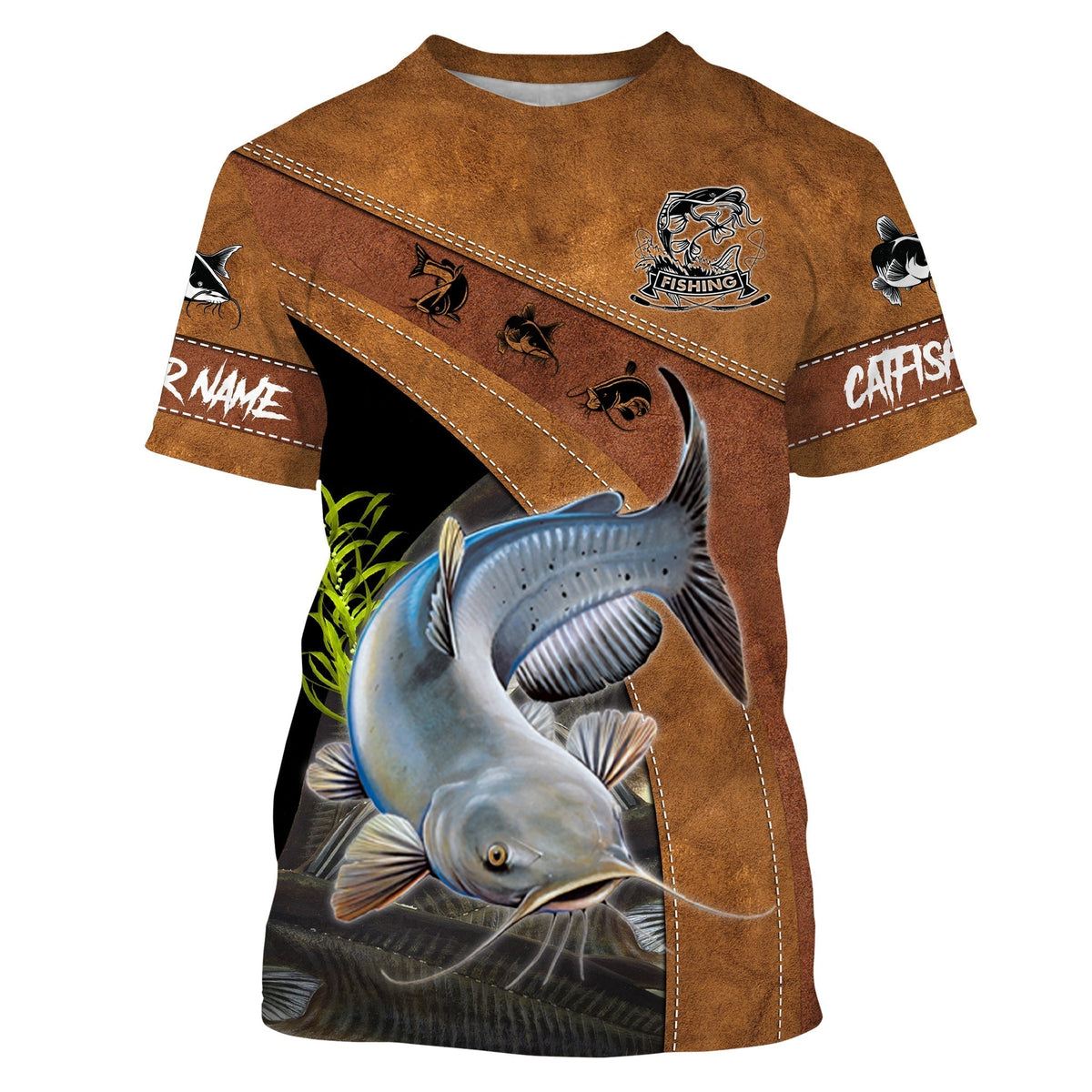 BlueJose Catfish Fishing Customize Name Fishing T-Shirt