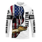 BlueJose Walleye Fishing American Flag Fish Reaper Custom Name 3D Shirts