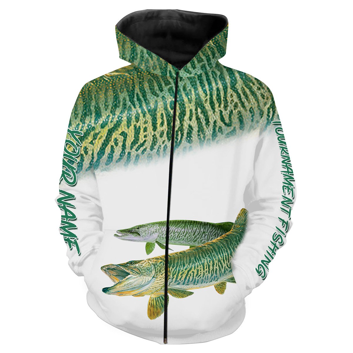 BlueJose Musky Tournament Fishing Customize Name 3D Shirts