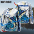 BlueJose Marlin Fishing Jersey Custom Name & Team Name 3D Shirts