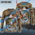 BlueJose Walleye Fishing Camo Cross Sun Protection Custom Name & Team Name 3D Shirts