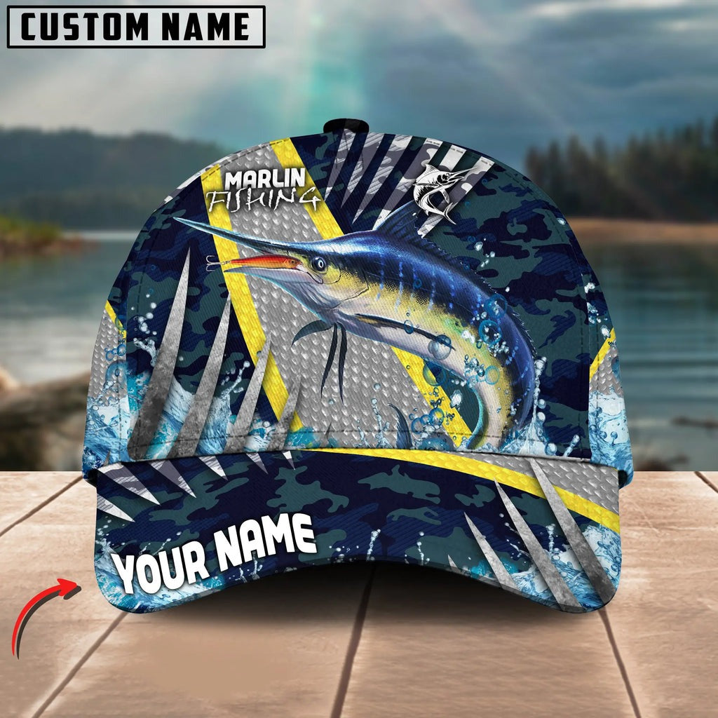BlueJose Marlin Fishing Cod Water Blue Personalized Cap