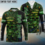 BlueJose Fish Reaper Fishing Green Camouflage Custom Long Sleeve Fishing Shirts