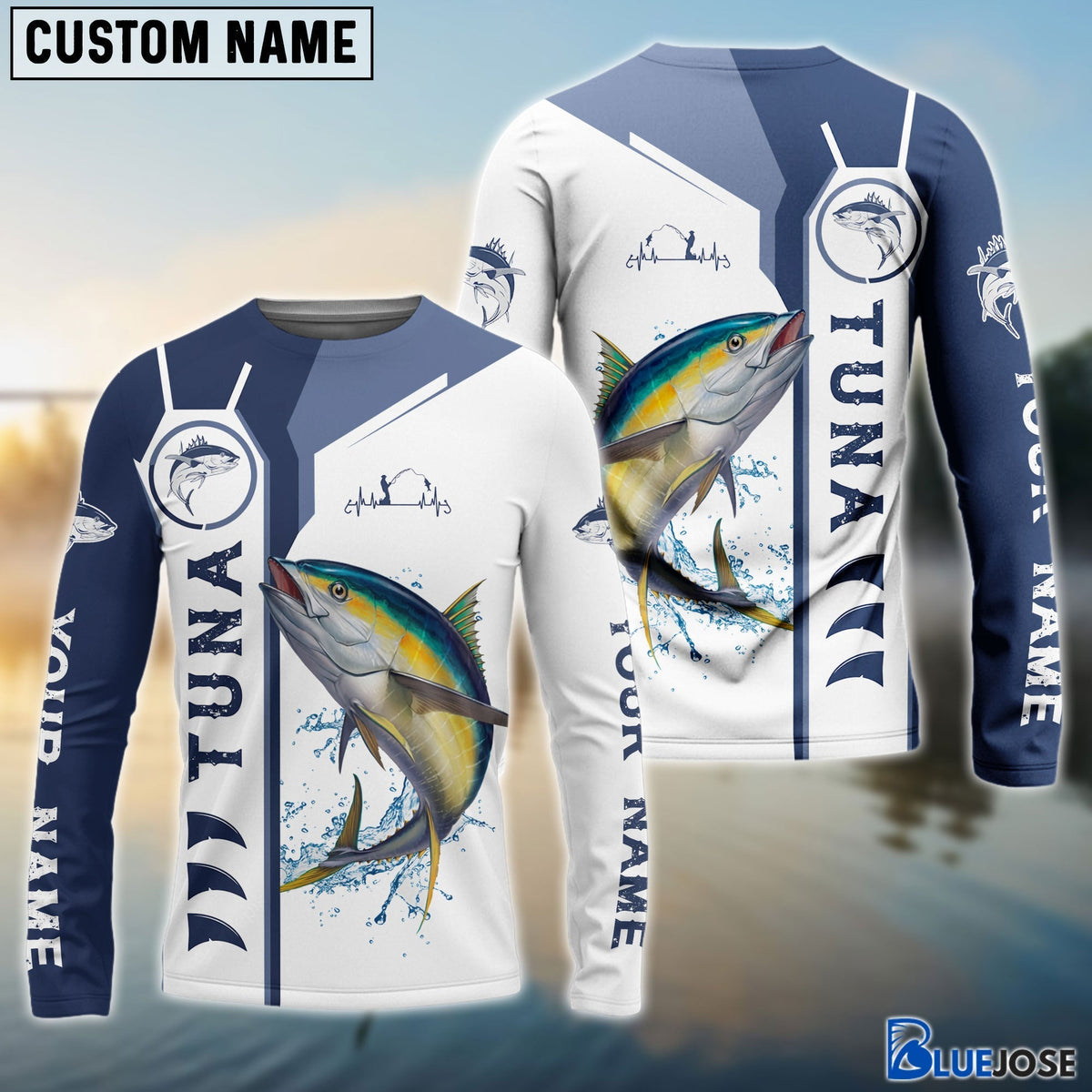 BlueJose Personalized Tuna Fishing 3D Hoodie
