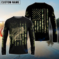 BlueJose Bass Fishing Camo American Flag Custom Long Sleeve Fishing Shirts , Personalized Patriotic Fishing Gifts