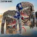 BlueJose Texas Slam Flag Fishing Custom Name 3D Shirts