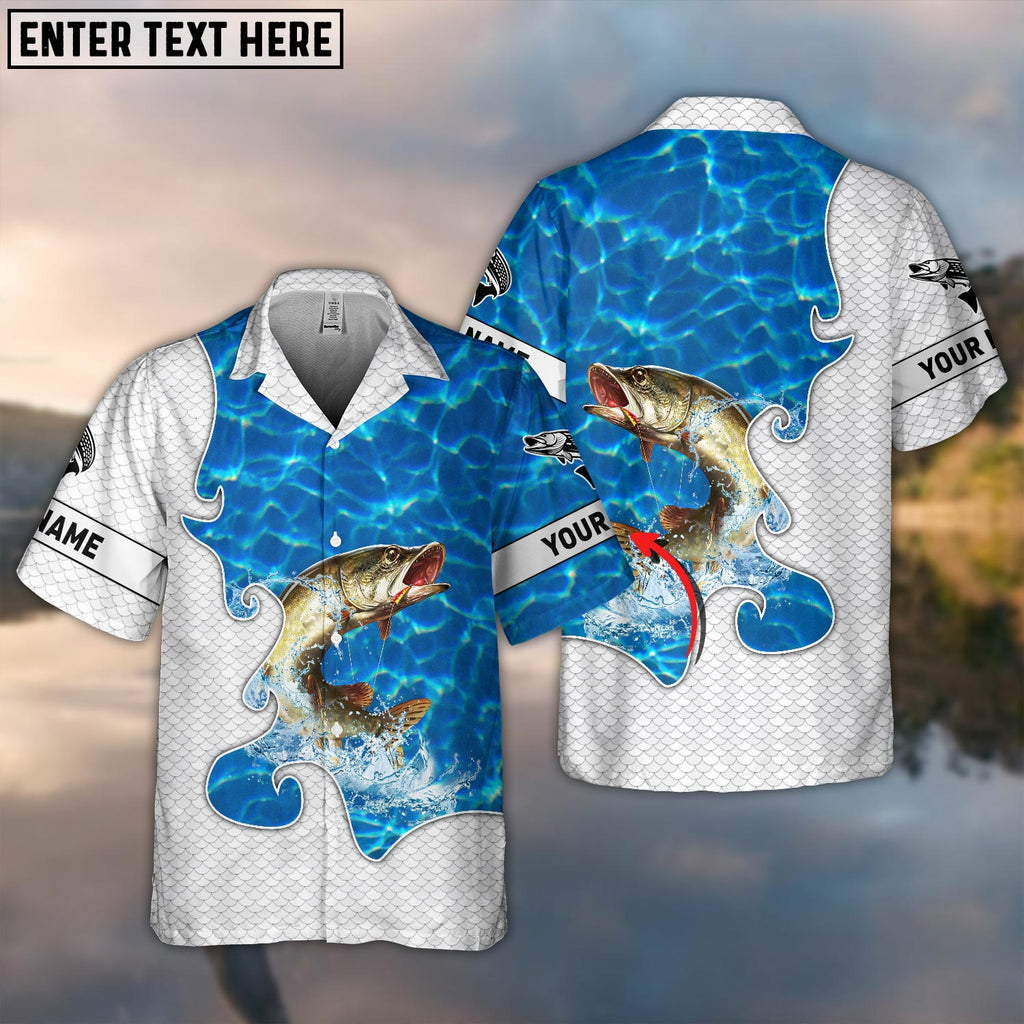 BlueJose Pike Fishing Blue Water Personalized 3D Hawaiian Shirt