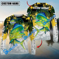 BlueJose Mahi-Mahi Fishing Yellow White Jersey Sport Pattern Personalized Name Team Name 3D Shirts