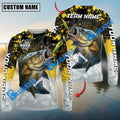 BlueJose Bass Fishing Yellow White Jersey Sport Pattern Personalized Name Team Name 3D Shirts