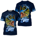 BlueJose Fishing Makes Me Happy Customize Name Shirt