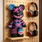 Graffiti Violent Bear Building Blocks DIY Micro Particle Assembly Toy Trendy Desk Decor Collectible Ornament Gift for Collectors