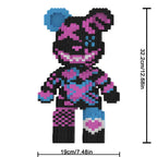 Graffiti Violent Bear Building Blocks DIY Micro Particle Assembly Toy Trendy Desk Decor Collectible Ornament Gift for Collectors