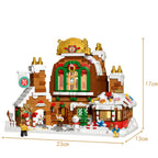 DIY Christmas house model building blocks, children's holiday toy assembly kit, Christmas gift, desk home Christmas decoration