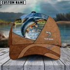 BlueJose Fishing Leather Pattern 2 Personalized Cap (13 Breeds)