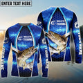 BlueJose Walleye Fishing Blue Galaxy Custom Long Sleeves