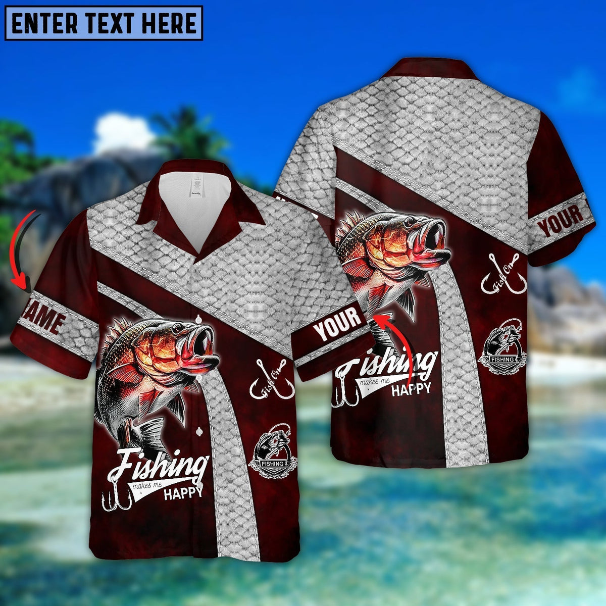 BlueJose Fishing Color 01 Personalized All Over Print 3D Hawaiian Shirt
