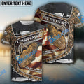BlueJose Flathead Fishing Camo American Flag Patriotic Customize Name 3D Shirts