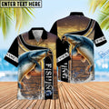 BlueJose Catfish Fishing Sunset Custom Name 3D Shirt