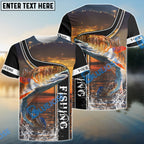 BlueJose Redfish Fishing Sunset Custom Name 3D Shirt
