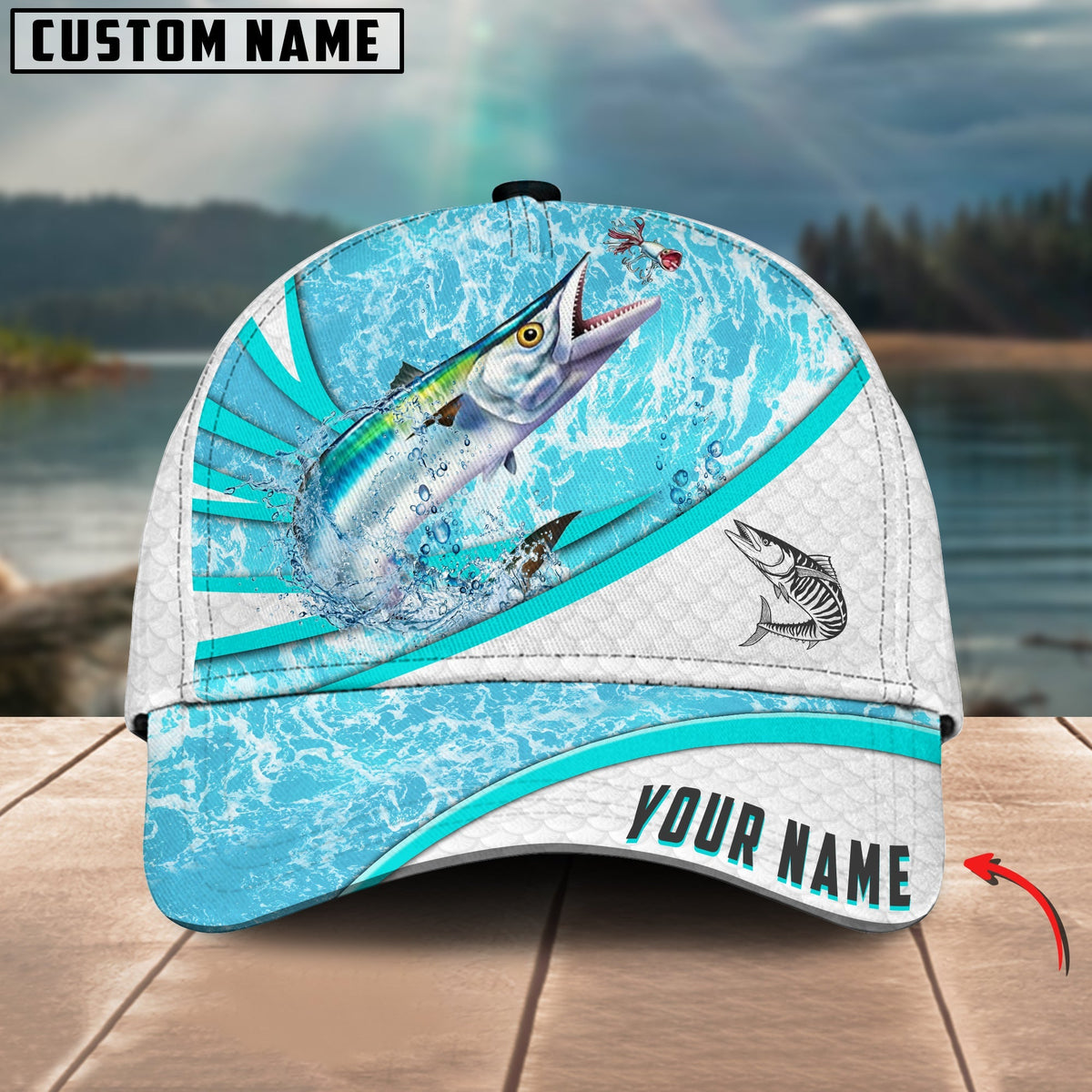 BlueJose Mackerel Fishing Water Tornado Personalized Cap