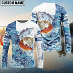 BlueJose Inshore Slam Redfish, Trout, Snook Customize Name 3D Shirts
