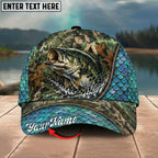 BlueJose Fishing Mermaid Scale Camo Rope Personalized Name Classic 3D Cap Personalized Cap (13 Breeds)