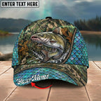 BlueJose Fishing Mermaid Scale Camo Rope Personalized Name Classic 3D Cap Personalized Cap (13 Breeds)