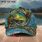 BlueJose Fishing Mermaid Scale Camo Rope Personalized Name Classic 3D Cap Personalized Cap (13 Breeds)