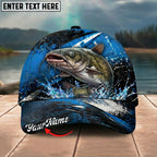 BlueJose Fishing Blue Lightning Water Splash Personalized Name Classic 3D Cap Personalized Cap (13 Breeds)