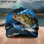 BlueJose Fishing Blue Lightning Water Splash Personalized Name Classic 3D Cap Personalized Cap (13 Breeds)