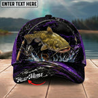 BlueJose Fishing Purple Lightning Rod Splash Personalized Name Classic 3D Cap Personalized Cap (13 Breeds)