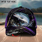 BlueJose Fishing Purple Lightning Rod Splash Personalized Name Classic 3D Cap Personalized Cap (13 Breeds)