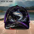 BlueJose Fishing Purple Lightning Rod Splash Personalized Name Classic 3D Cap Personalized Cap (13 Breeds)
