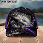 BlueJose Fishing Purple Lightning Rod Splash Personalized Name Classic 3D Cap Personalized Cap (13 Breeds)