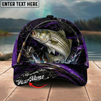 BlueJose Fishing Purple Lightning Rod Splash Personalized Name Classic 3D Cap Personalized Cap (13 Breeds)