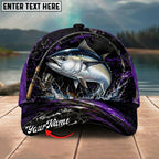 BlueJose Fishing Purple Lightning Rod Splash Personalized Name Classic 3D Cap Personalized Cap (13 Breeds)