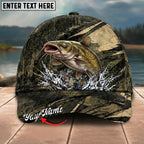 BlueJose Fishing Grass Camouflage Water Splash Personalized Name Classic 3D Cap Personalized Cap (13 Breeds)