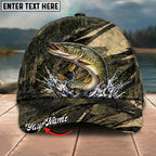 BlueJose Fishing Grass Camouflage Water Splash Personalized Name Classic 3D Cap Personalized Cap (13 Breeds)