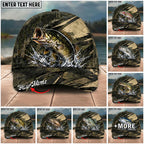 BlueJose Fishing Grass Camouflage Water Splash Personalized Name Classic 3D Cap Personalized Cap (13 Breeds)