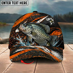 BlueJose Fishing Orange Lightning Water Splash Personalized Name Classic 3D Cap Personalized Cap (13 Breeds)